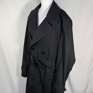 Elegant Black Double-Breasted Trench Coat